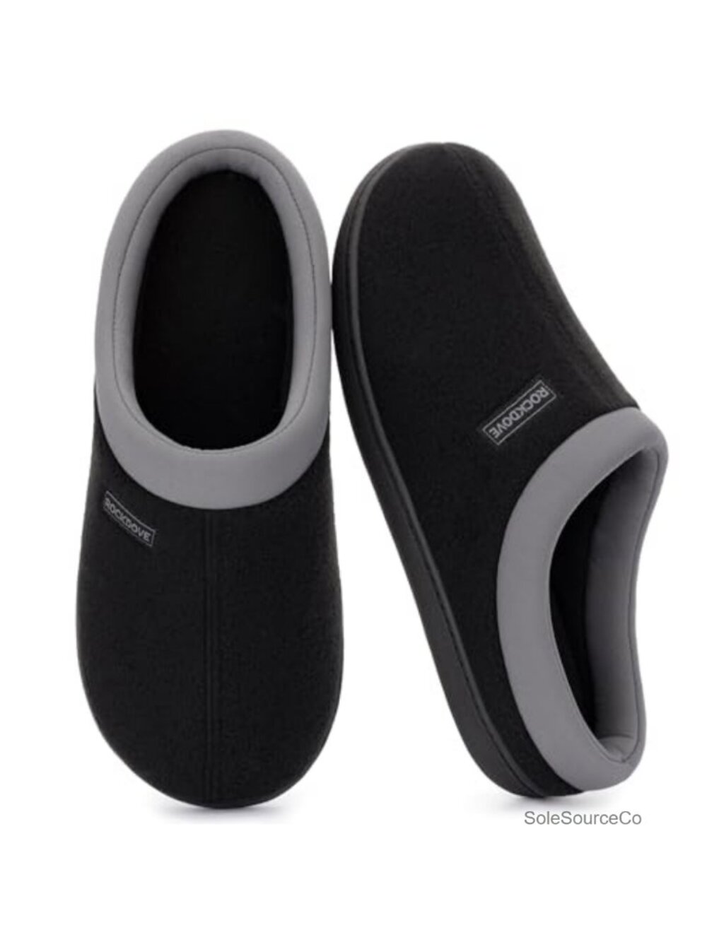 Women's Polar Fleece Two-Tone Open Back Slip-On House Slipper Memory Foam